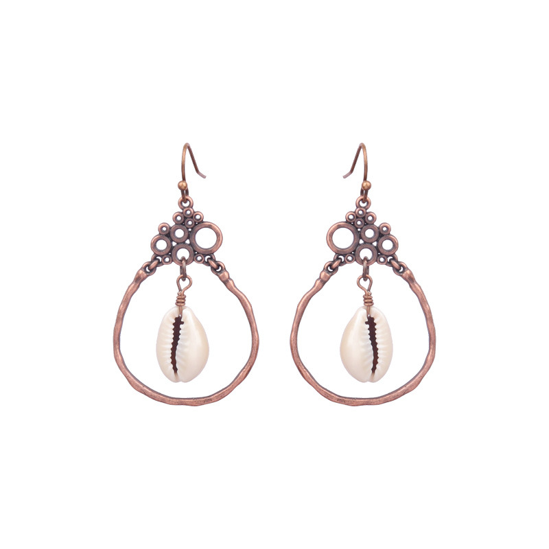 1 Pair Retro Simple Style Triangle Water Droplets Wood Iron Drop Earrings display picture 16