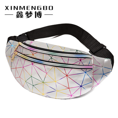 new pattern Chest pack laser Inclined shoulder bag Versatile Korean Edition Mobile phone bag student Trend PVC Chest pack Foreign trade wholesale