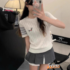 2025春夏新作麻花半袖ニット女性ぬいぐるみ
