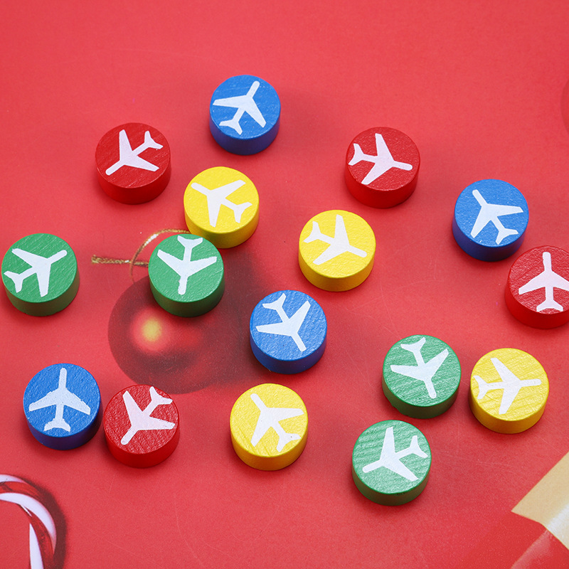 Wooden flying chess color board game chess children's puzzle game checkers diy pattern chess pieces