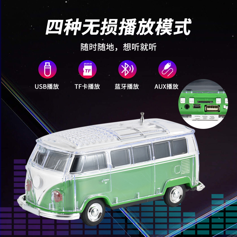 Altavoz Bluetooth en Forma de Autobús – Modelo con Luces RGB y Subwoofer