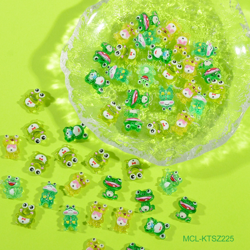 New Fresh and Cute Cartoon Frog Nail Art, Trendy and Fashionable 3D DIY Nail Decoration Resin Wholesale