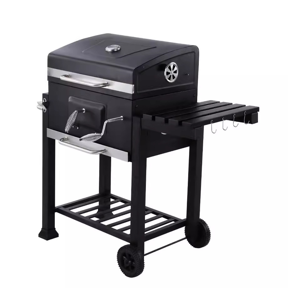 patio exterior carro americano horno de barbacoa horno de humo jardín exterior gran parrilla de barbacoa horno cuadrado