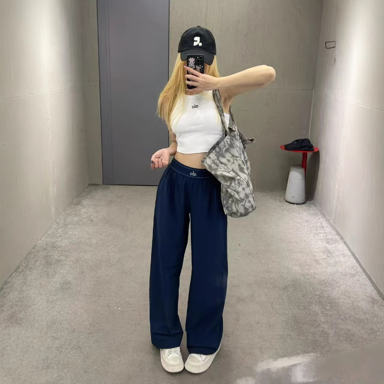 In-Stock Summer and Autumn New Style Letter Reflective Women's Casual High-Waisted Slimming Loose Drape Yoga Pants