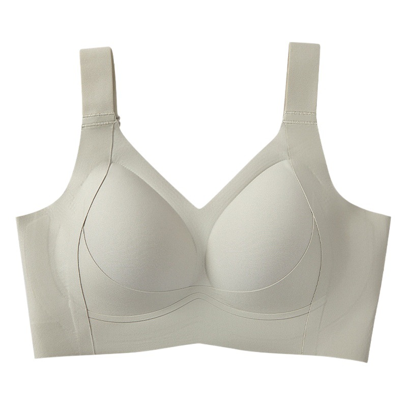 Thin Underwear Large Chest Small Anti-sagging No-steel Rings Women's Gather-up Traceless Adjustable Large Cup plus size Bra