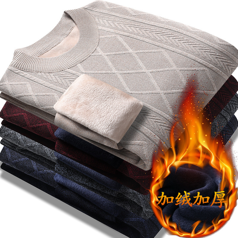 Keep warm knitted woolen base body-friendly sweater with a round…