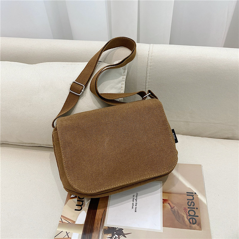 Cross-border Special Tooling Style Fashion Retro Shoulder Bag Women's Washed Canvas Backpack Simple Casual Mobile Phone Bag