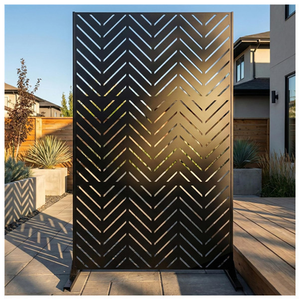 Outdoor Metal Privacy Screen, Independent Decorative Steel Panel with Bracket, Modern Privacy Divider, Suitable for Courtyard Outdoor Metal Privacy Screen, Independent Decorative Steel Panel with Bracket, Modern Privacy Divider, Suitable for Courtyard