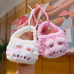 毛绒零钱包卡通女生兔子耳机包保护套针织收纳包钥匙扣挂件小饰品