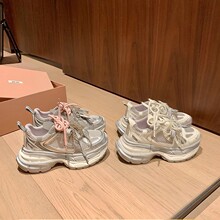 【sheii苏茵茵】长高75mm~双层厚底增高格雷系休闲运动鞋女老爹鞋