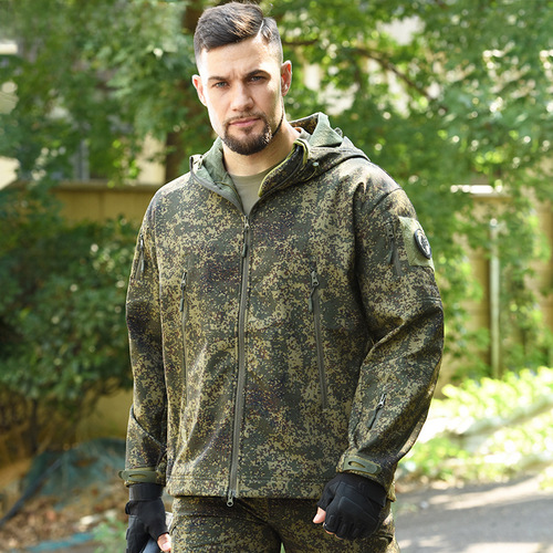 Hanyeo Softshell Jacket Camouflage Clothing Breathable Softshell Outdoor Tactical Training Uniform Manufacturer Dropshipping