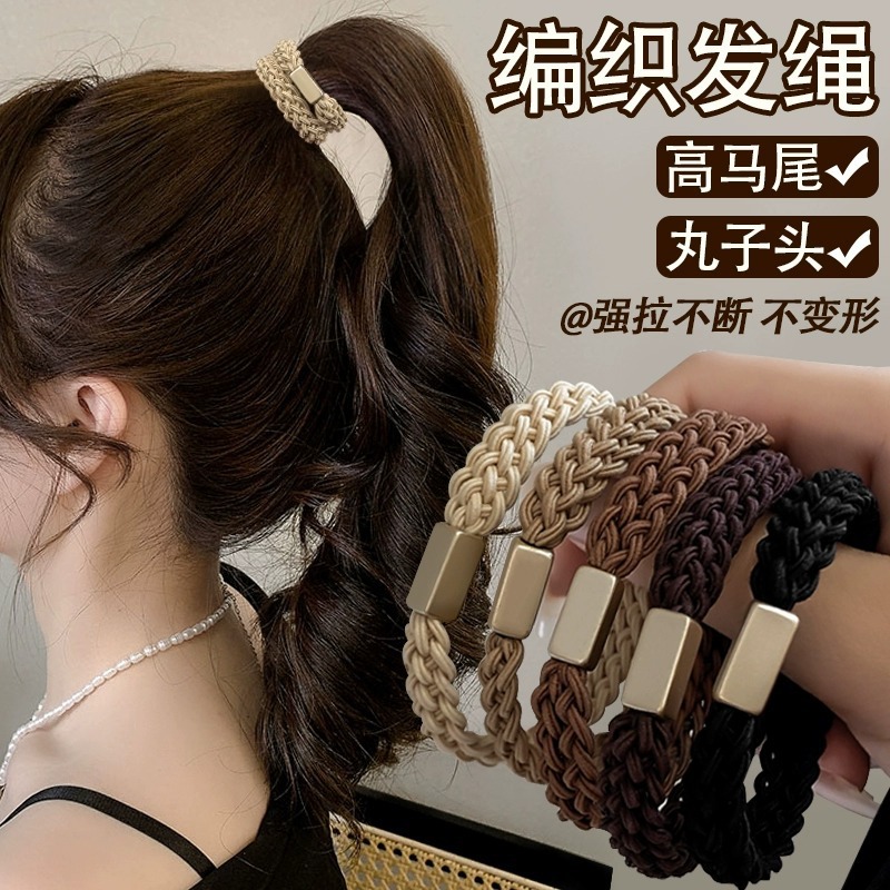 Woven hair rope handmade with pigtail