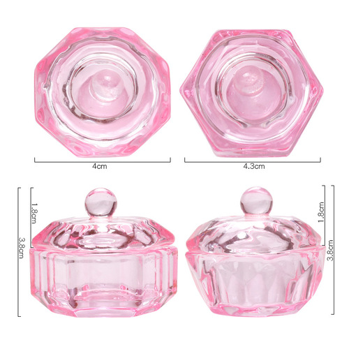 Heat-Selling New Pink Crystal Cup with Nail Polish and Lid Glass Crystal Cup with Color-Coated Crystal Cup Colorful Crystal Cup
