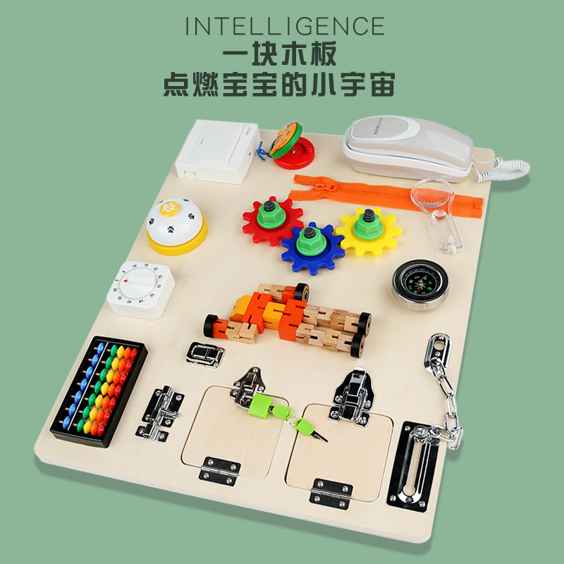 Montessori tablero ocupado busyboard educación temprana para niños bloque ocupado juguetes accesorios de bricolaje procesamiento personalizado