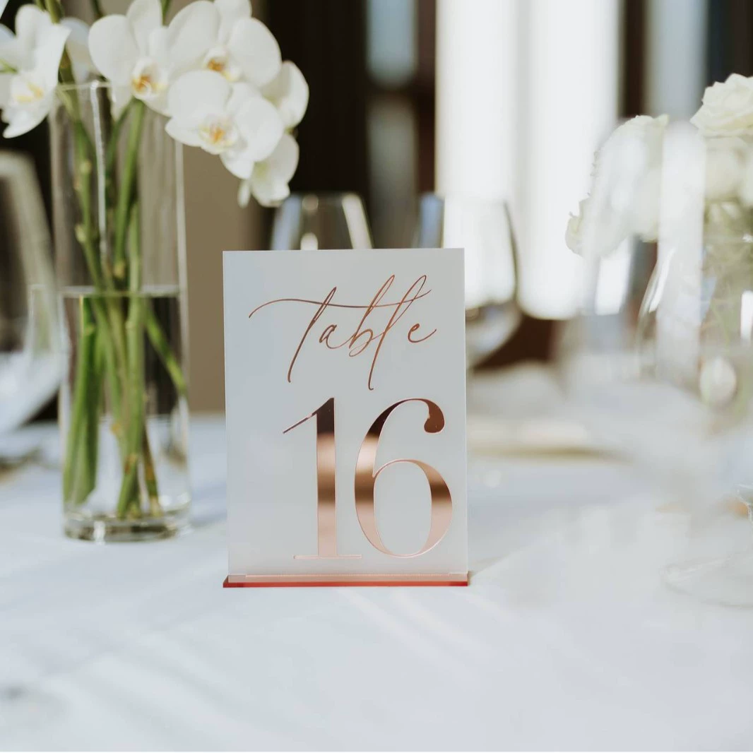 Популярные акриловые номера для свадебных столов, белые настольные карточки с шелкографией, декоративные номера для свадебного оформления столов