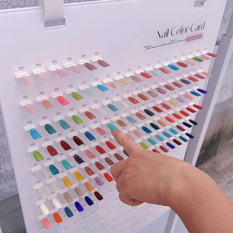 Cross-border hot nail acrylic color display board color test inlay glue-free nail gel color card