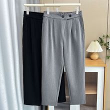 春夏新款200斤胖妹妹显瘦休闲西装九分裤大码女装百搭哈伦裤5306