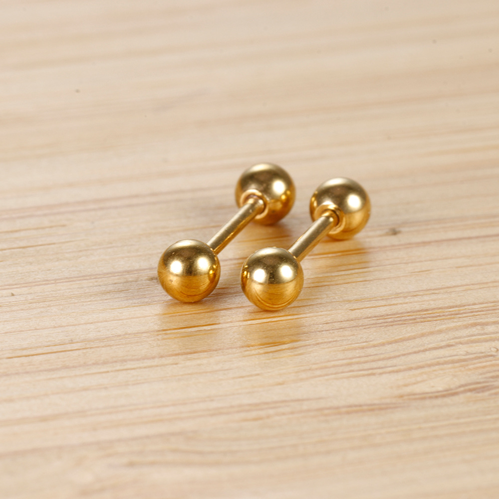 1 Pair Simple Style Solid Color Plating Stainless Steel Ear Studs display picture 2