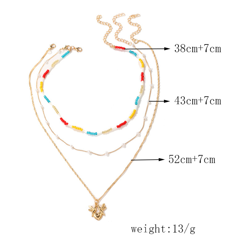Fashion Heart Shape Alloy Plating Womenu0027S Layered Necklaces