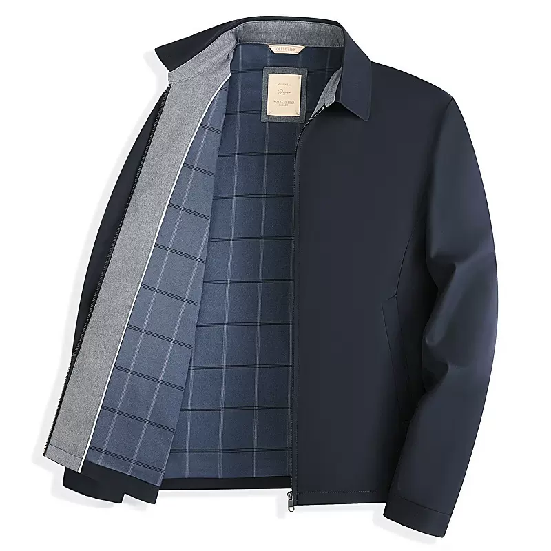 2025春秋新款老干部行政夹克男高品质宽松大码夹克外套一件代发