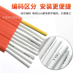 National Standard Pure Copper Core TVVBP10 * 1.5 Square Shielded Crane Traveling Cable Acid-Resistant Electroplated Flat Wire