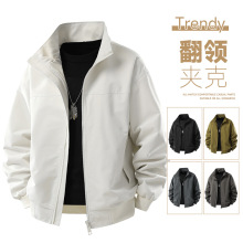 春秋季新款美式潮流高街立领夹克男士工装百搭宽松痞帅棒球服外套