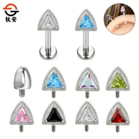 G23 титановый сплав, инкрустированный цирконом 5А, кошачье ухо, кость, ноготь, дьявольский ноготь, ушная кость, ноготь F136, титановый пирсинг, ювелирные изделия, ушной ноготь