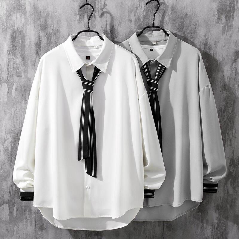 Long Sleeve Shirt Men's Spring and Autumn Fashionable Korean Loose Top DK Shirt Yuppie Men's Neutral Style Casual Jacket