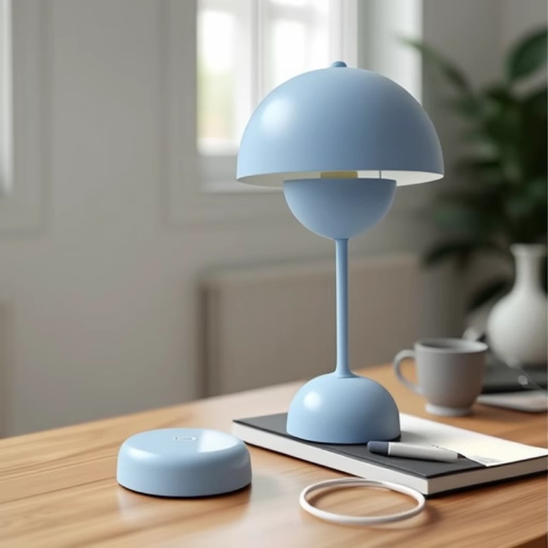 Lámpara de mesa simple y creativa en forma de hongo