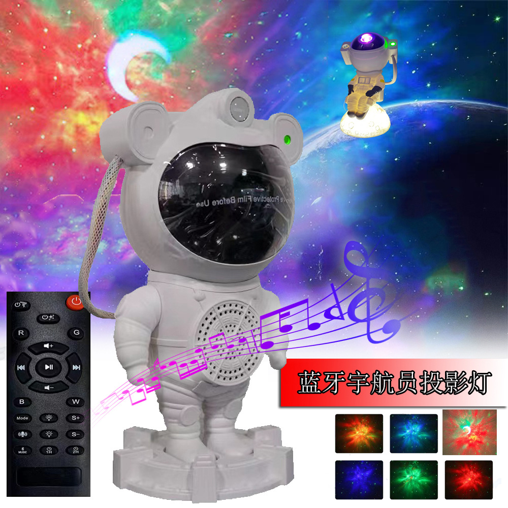 LED astronauta luz estrellado galaxia proyección lámpara Bluetooth música grieta nebulosa atmósfera decoración niños regalo lámpara