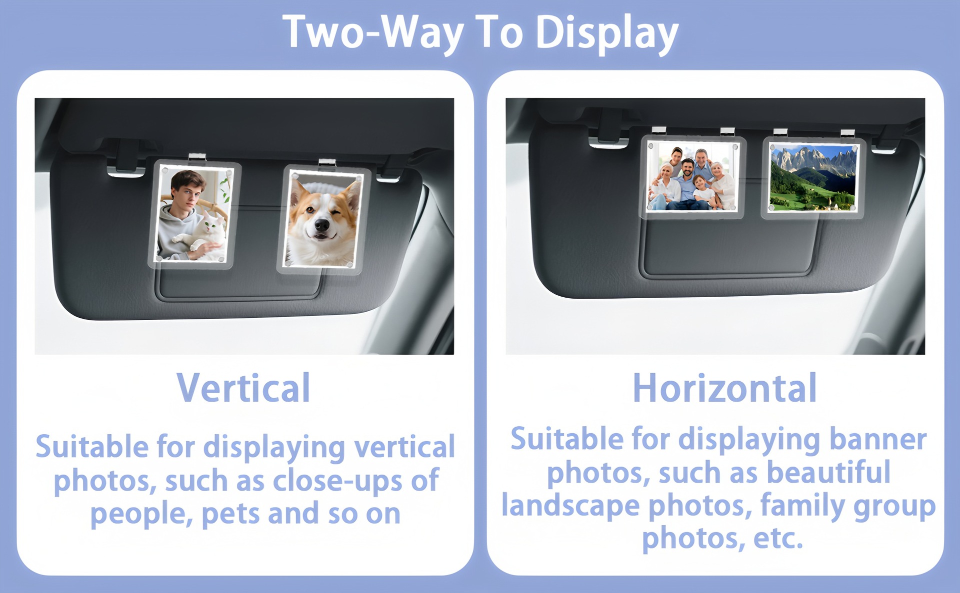 Car Sunshade Photo Clip Acrylic Quick Clip Universal DIY Car Interior Decoration Couple Family Pet Commemorative Gift