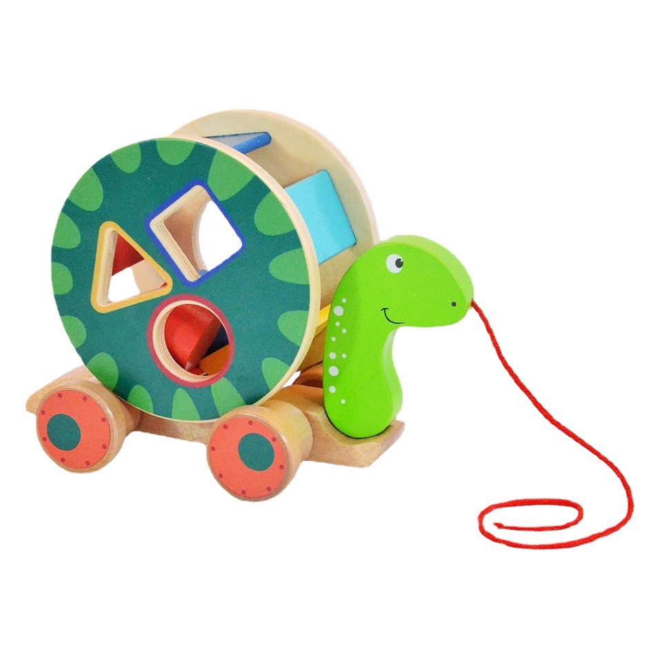 Los niños Montessori educativos drag tortuga forma Caja de Inteligencia a juego niño infantil madera bebé Comercio exterior productos