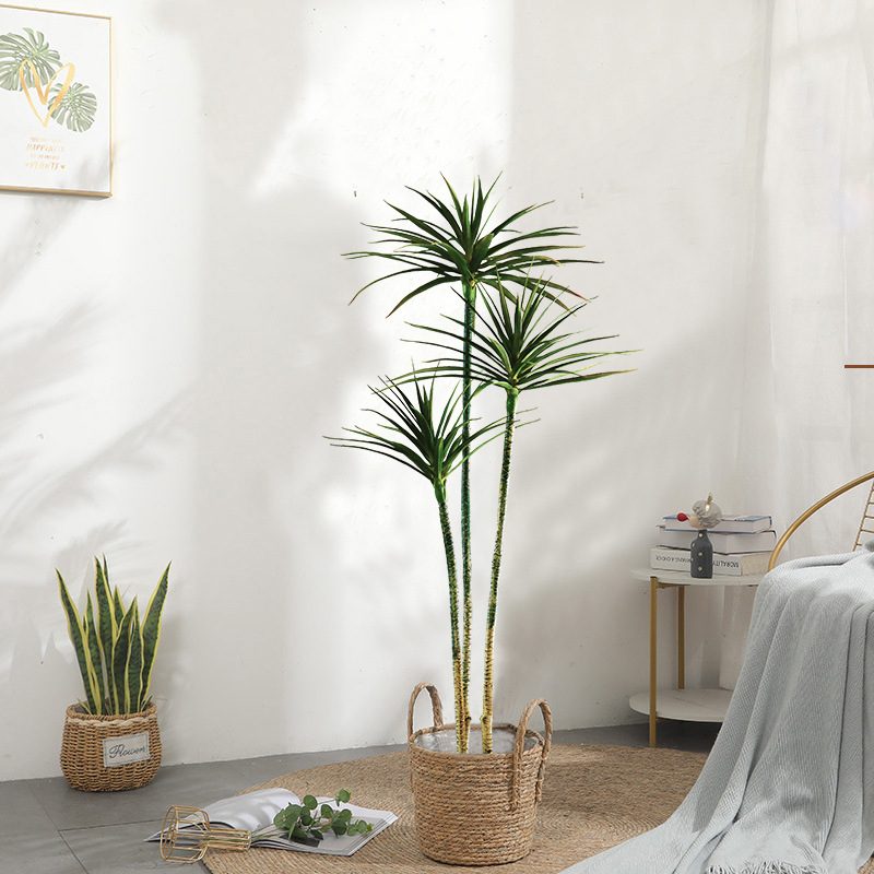 仿真綠植擺件千年鐵龍血樹高端輕奢植物盆摘客廳大型落地假植物