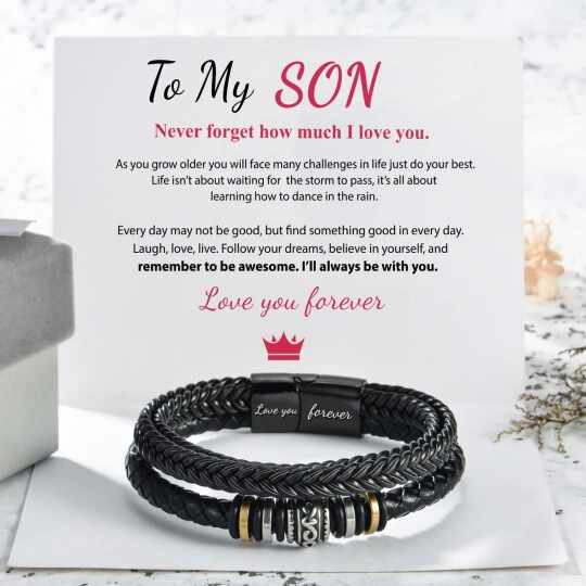 Cross-border Stainless Steel Multilayer Braided Bracelet Men's Titanium Steel Fashion Leather Bracelet Lettering Gift Set Spot Cross-border Stainless Steel Multilayer Braided Bracelet Men's Titanium Steel Fashion Leather Bracelet Lettering Gift Set Spot