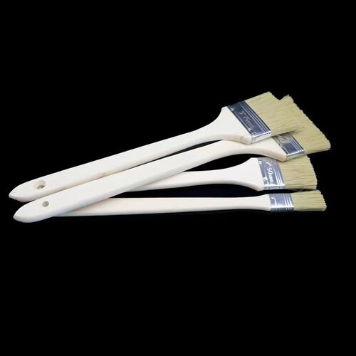 Long-handled paint brush marine brown bristle sweeper brush industrial machine tool brush flat head extra long non-shedding special-shaped brush