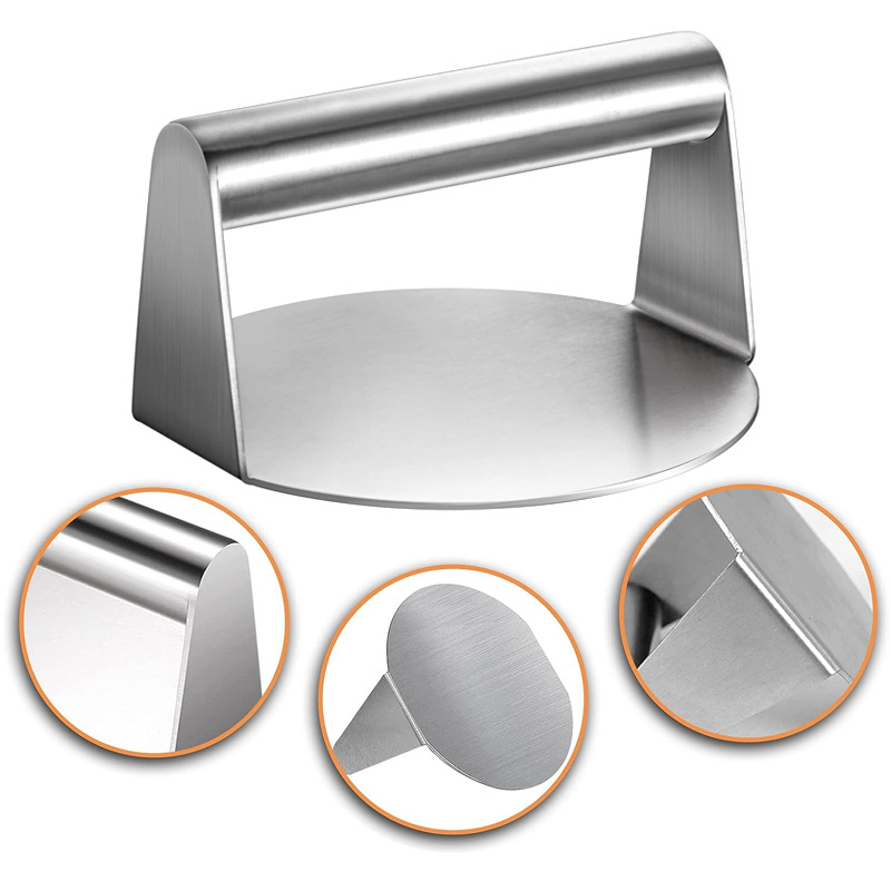 En stock prensa de carne de acero inoxidable 304 prensa de pastel de carne manual prensa de carne de hamburguesa redonda prensa de carne herramienta de cocina