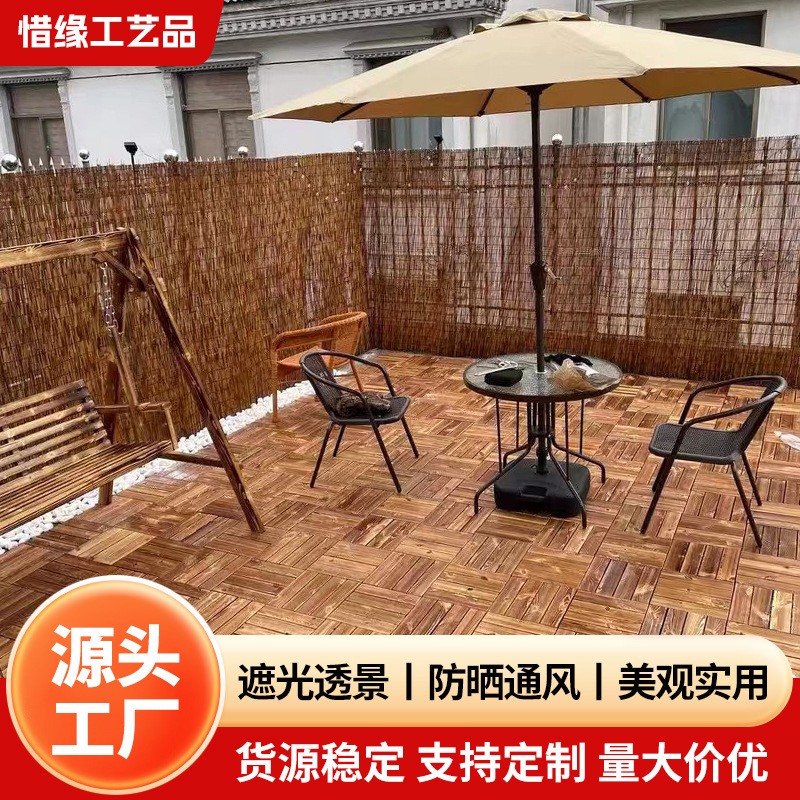 Large roll reed curtain pavilion window roller curtain partition curtain ceiling sunshade decorative curtain outdoor drying reed curtain