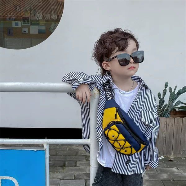 Korean Style Handsome Boys' Chest Bag Fashion Trendy Cool Boys and Girls Street Dance Crossbody Bag Casual Shoulder Bag Children's Backpack