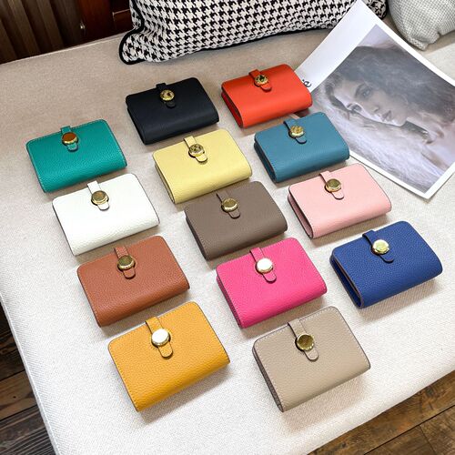 H family card holder women's multi-card slot genuine leather business Korean compact and exquisite high-end bank card holder business card holder card bag