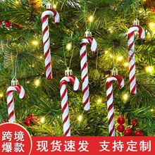 跨境新款圣诞节拐杖挂件塑料拐杖圣诞节装饰圣诞礼物家居装饰批发