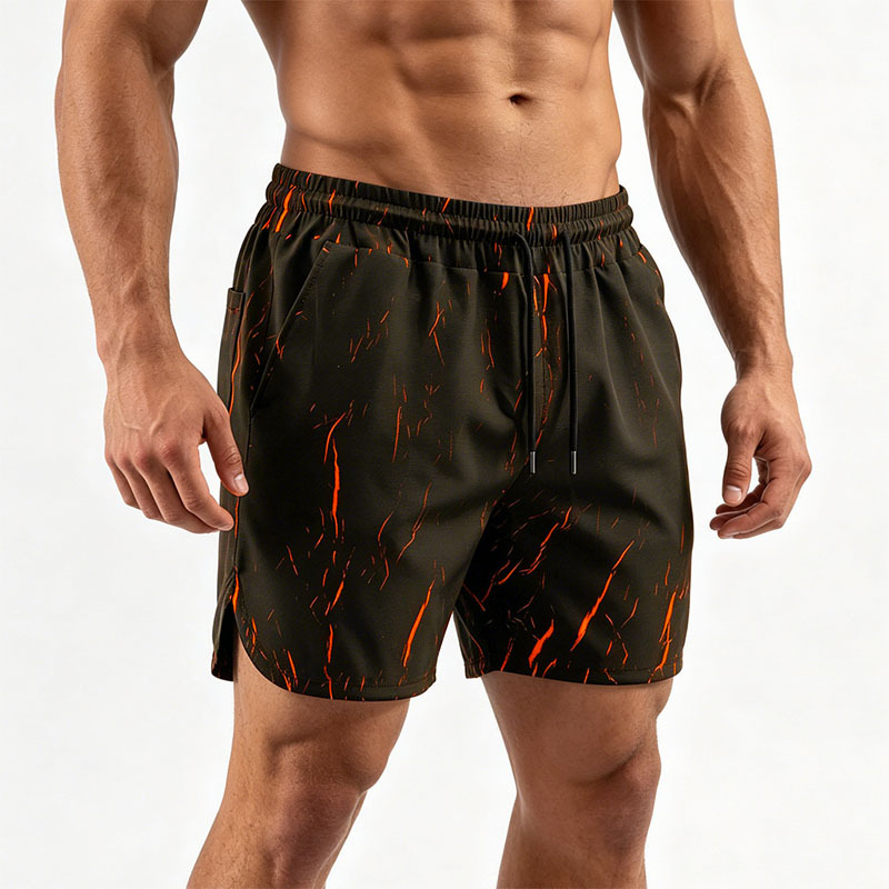 Men's Clothing Men's Plus Size Shorts Summer Outerwear Quick Drying Camouflage Beach Shorts For Men Straight Leg Lightning Pattern_viptrois.com