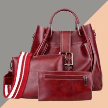 水桶包女跨境新款韩版时尚子母包三件套大气手提包时尚斜挎包
