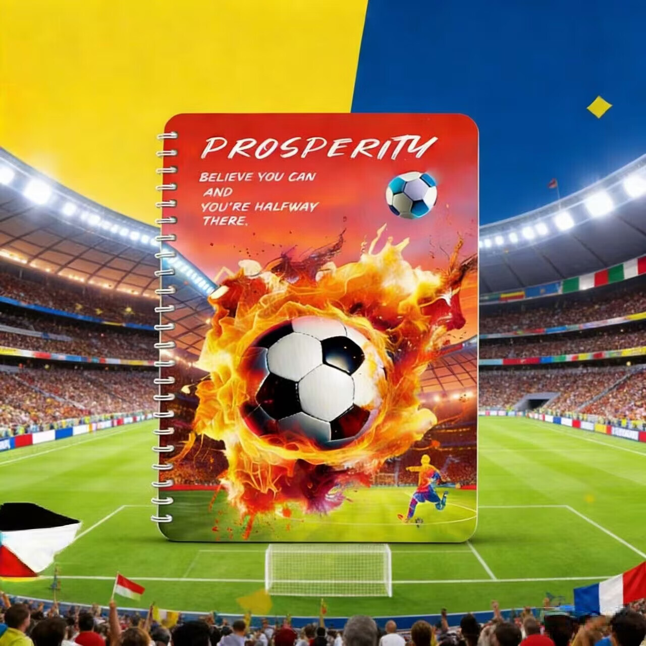 Copa del Mundo a5 bobina cuaderno de fútbol cuaderno de alto valor estadunidense, Canadá, India periferia papelería premios estudiantes al por mayor