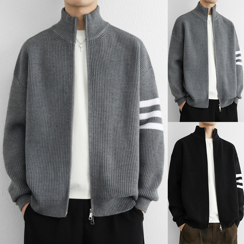 Tres barras jersey suéter cardigán chaqueta de invierno suelta nuevo estilo explosivo comercio exterior al por mayor transfronterizo