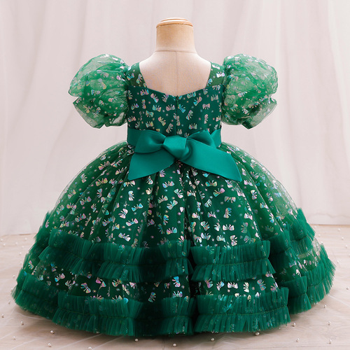 European and American baby girls' first birthday dress, new princess dress for girls, children's birthday party wedding dress, children's ballgown dress