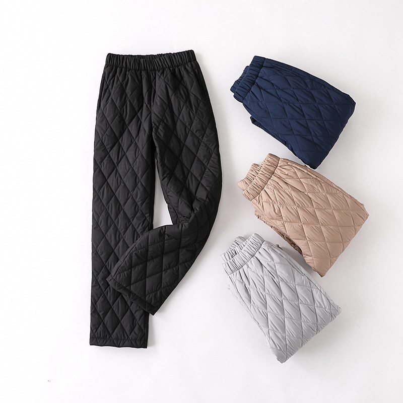 Demi-season keep warm trousers with down