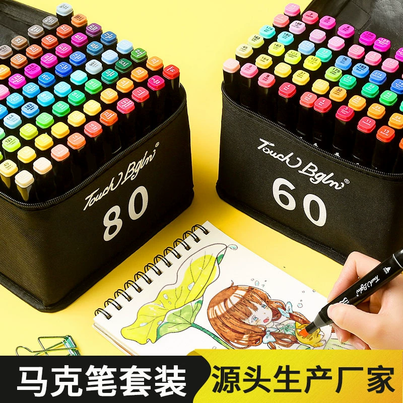Фабрика масляный маркер с двойной головкой костюм 48 цветов быстросохнущая Акварельная ручка детская художественная Студенческая ручка для рисования оптом