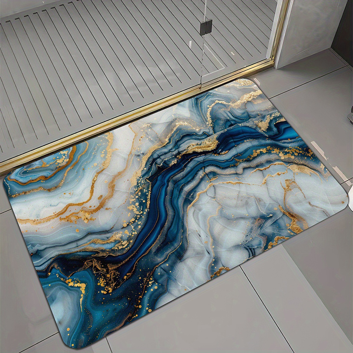 Tapis de bain illusion 3d antidérapant en chenille absorbant_voghion.com