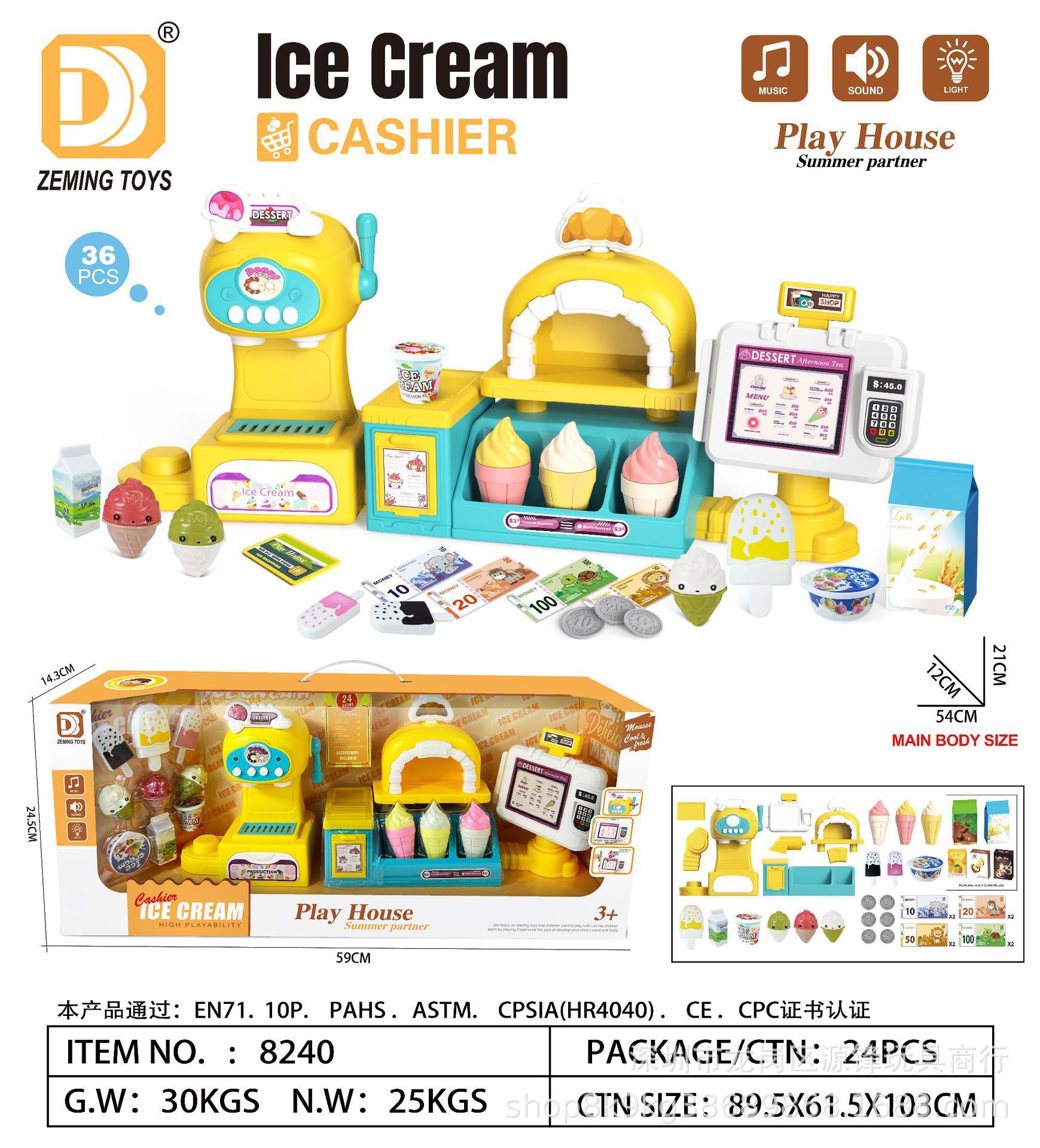 40 heladeras. La mesa de helados. Conjunto de mesa