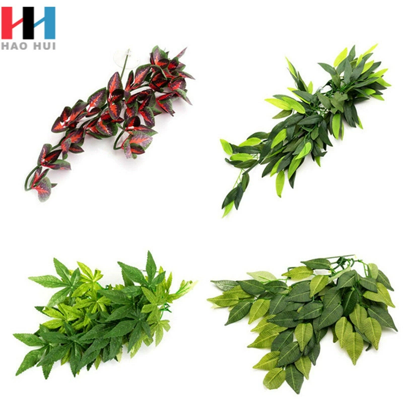 Искусственные водные растения ящик для кормления на гусеничном ходу аквариум ландшафтное моделирование растение Искусственный ротанг висячий лист P0020